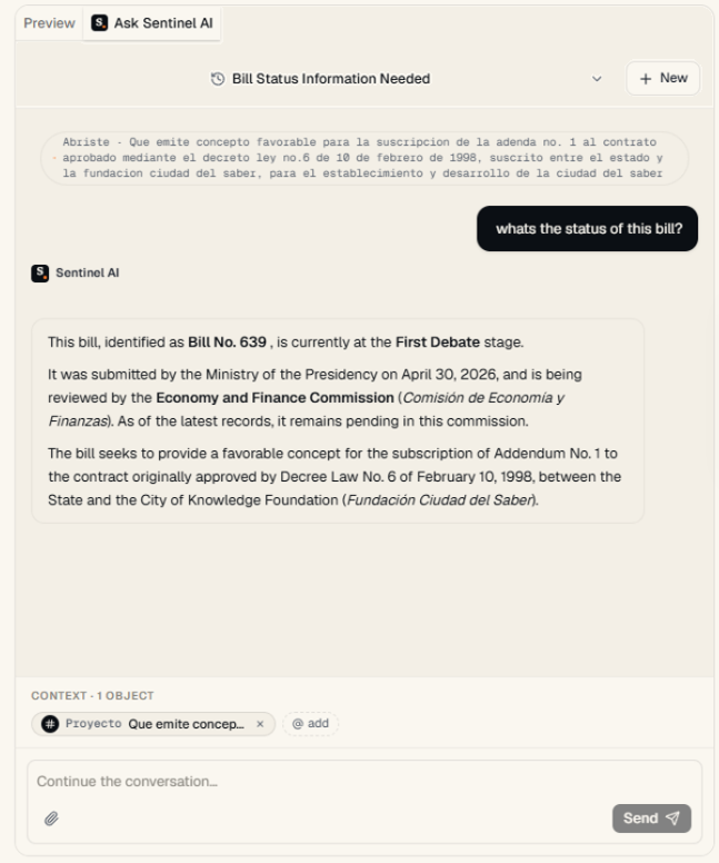 Sentinel AI: resumen estructurado de una sesión con herramientas verificables